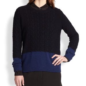 Vince color Block sweater blue size medium alpaca