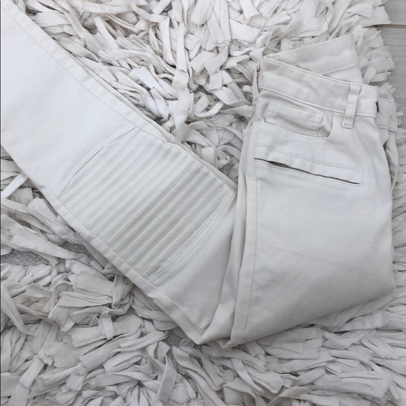 Zara Denim - White faux leather jeans