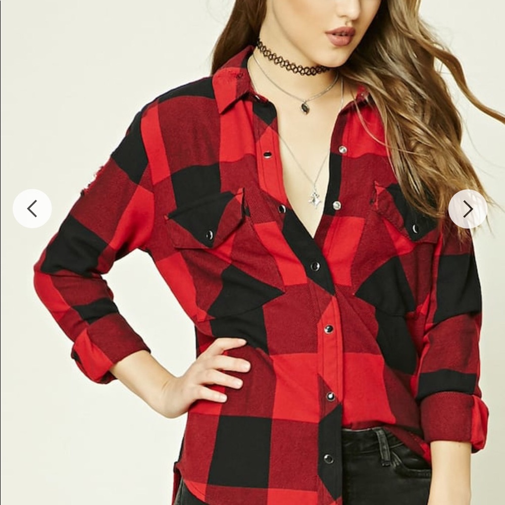 Distressed gingham shirt (ISO)