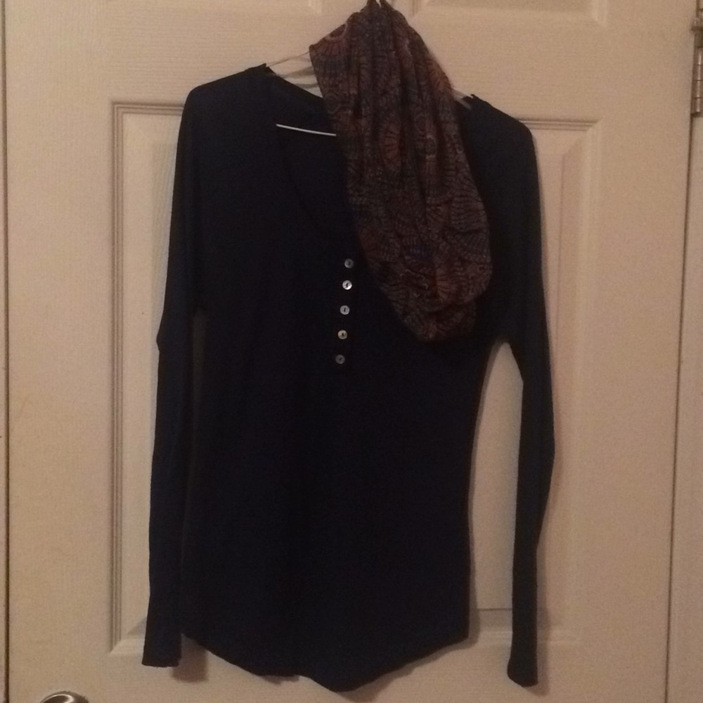 Blue shirt with Scarf