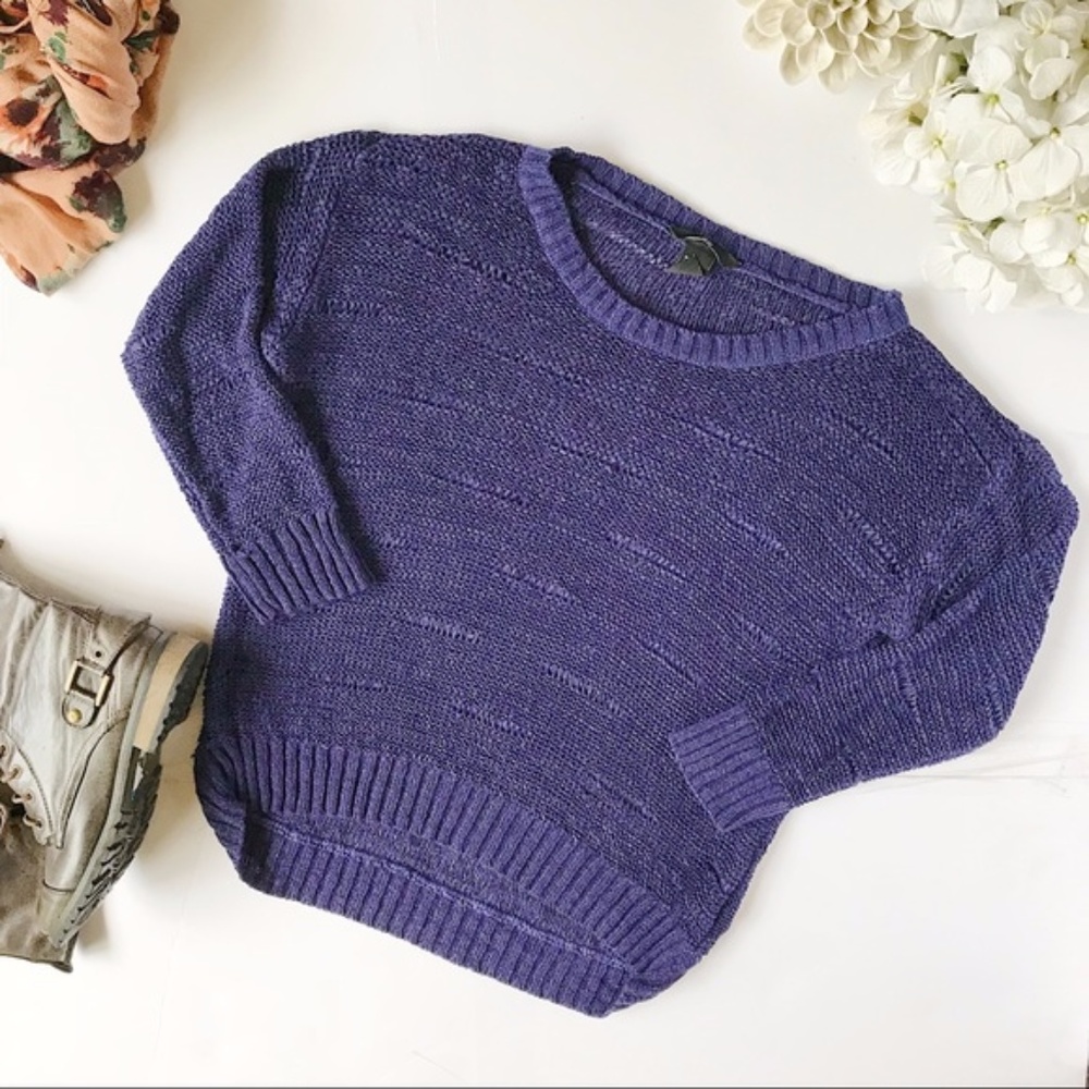 H&M Purple Open Knit Sweater