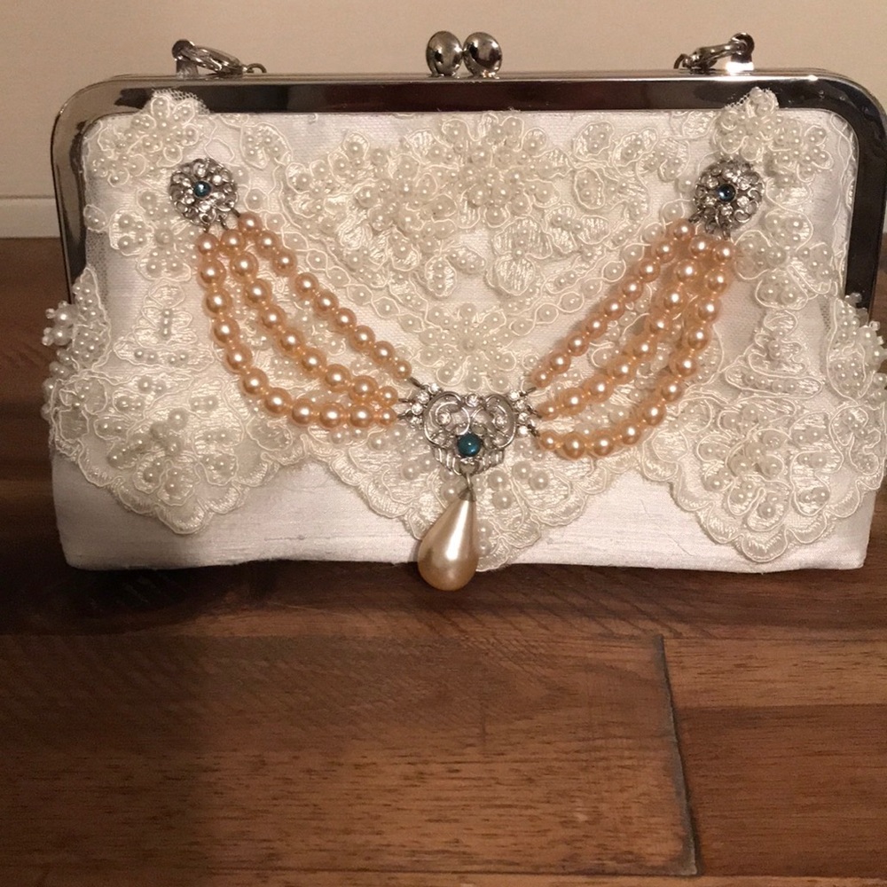 One of a kind Bridal Lace clutch