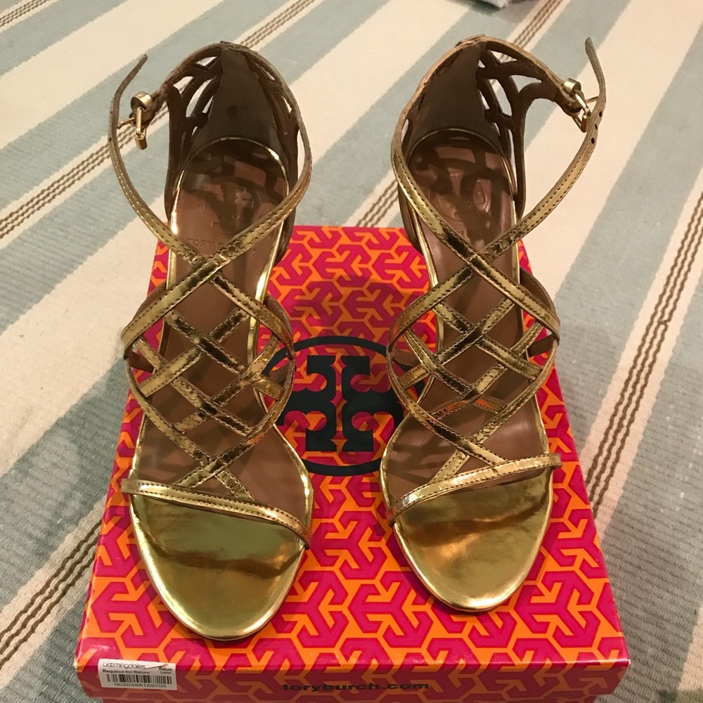 Tory Burch Amalie metallic cage sandal-NEW