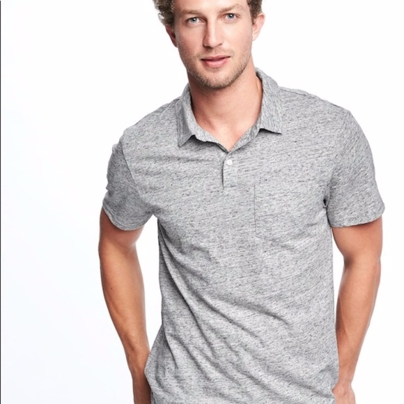 Old Navy Dark Heather Gray Pocket Polo - Picture 1 of 3