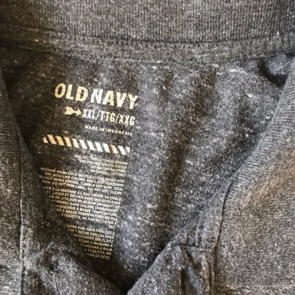 Old Navy Dark Heather Gray Pocket Polo - Picture 3 of 3
