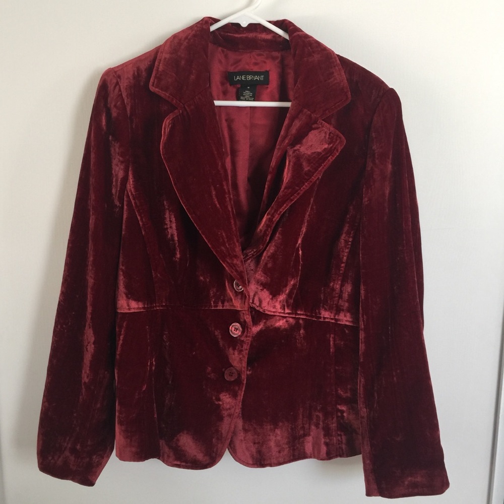 Lane Bryant Crushed Velvet Blazer.