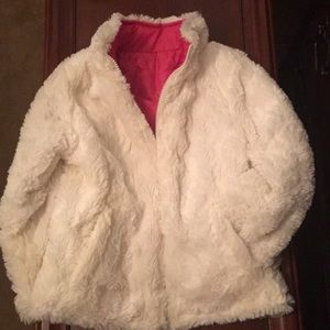 GIRLS Reversible Fuzzy Winter Coat