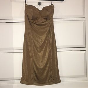 Strapless sparkly gold dress FOREVER 21