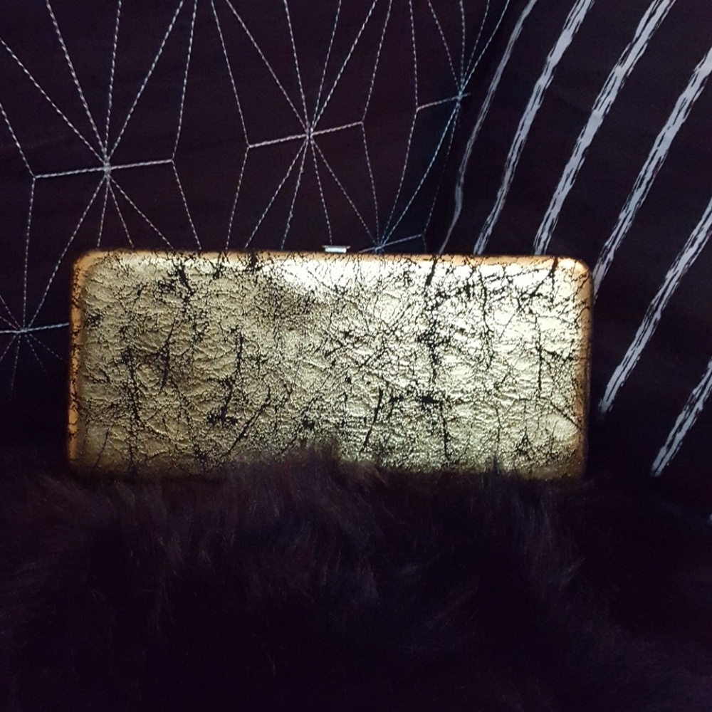 Metallic Gold & Black Clutch/Wallet