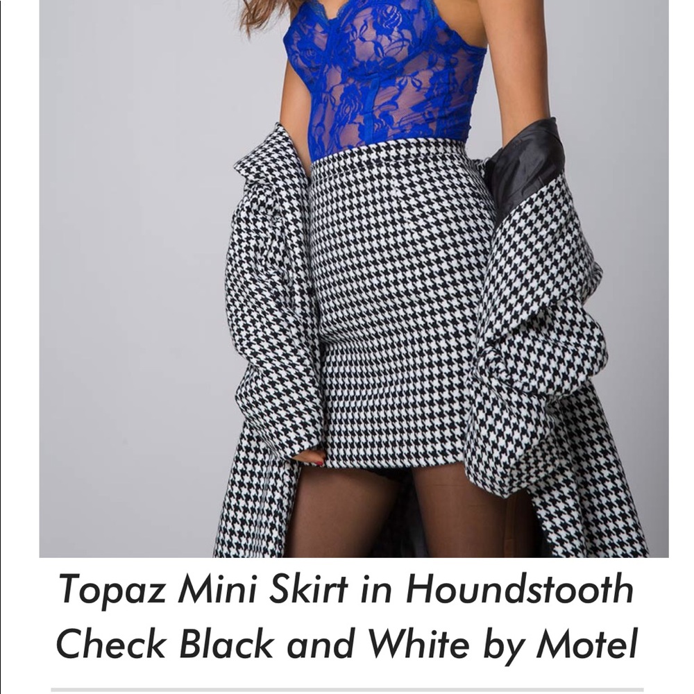 Motel rocks houndstooth mini skirt. NWT.