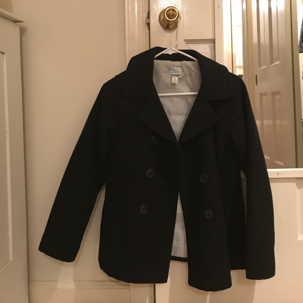Girls black peacoat
