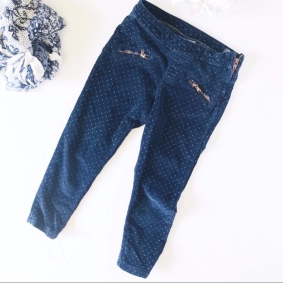 Zara Kids Blue Corduroy Polka dot Pants - Picture 3 of 6