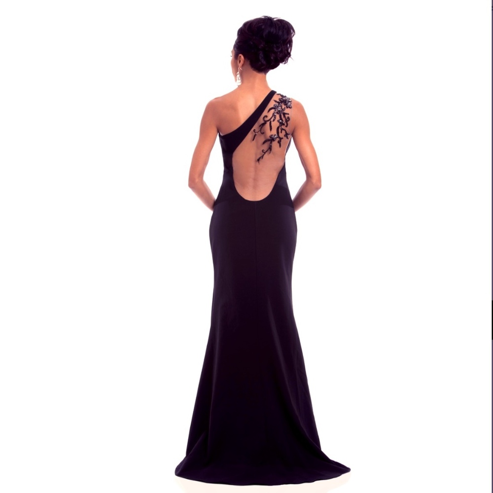 NEW! Lotus Threads Navy Sheer Beaded Dress 4 $795