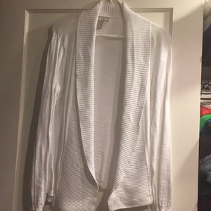White open front cardigan
