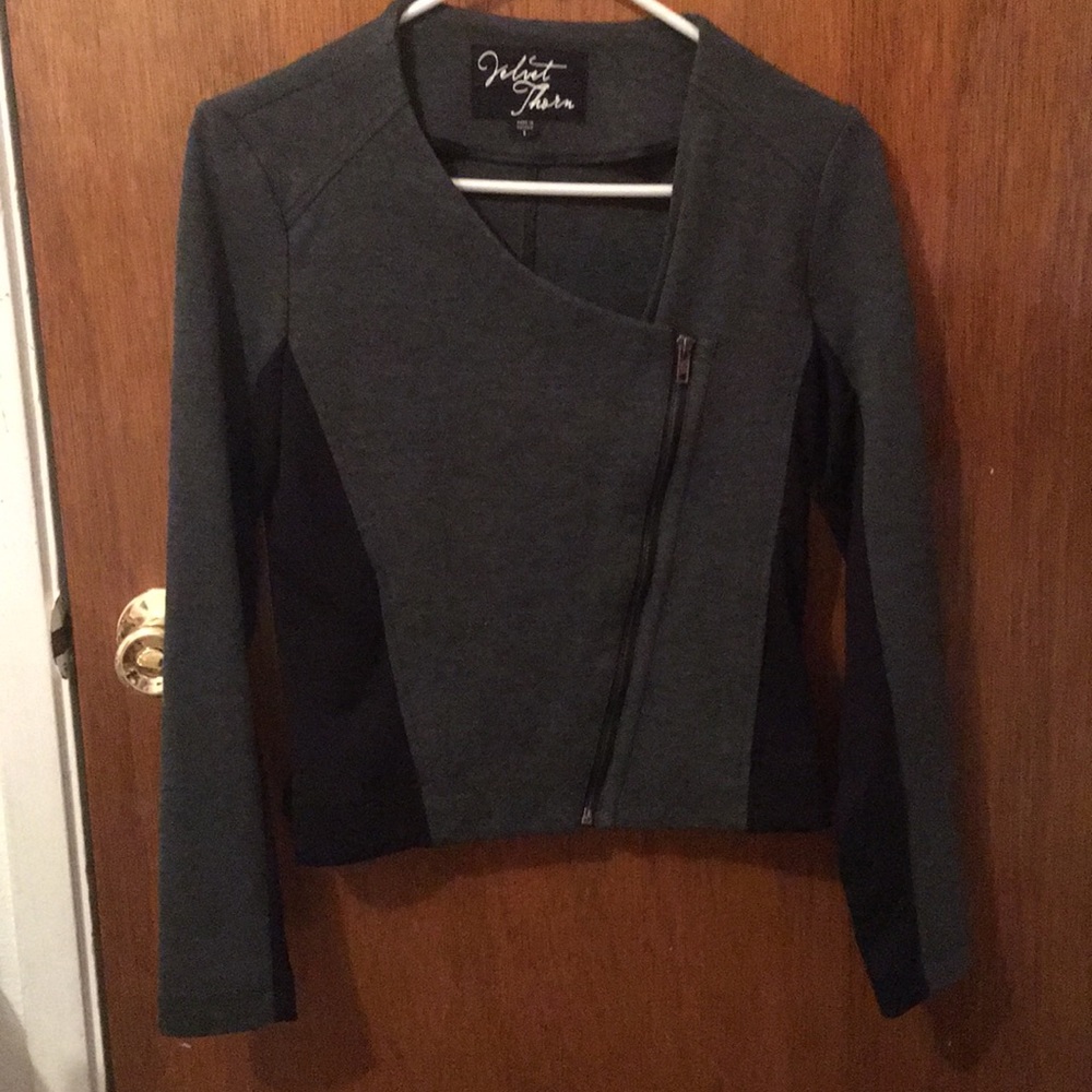 Grey + black blazer