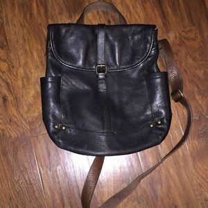 Black leather backpack/crossbody purse