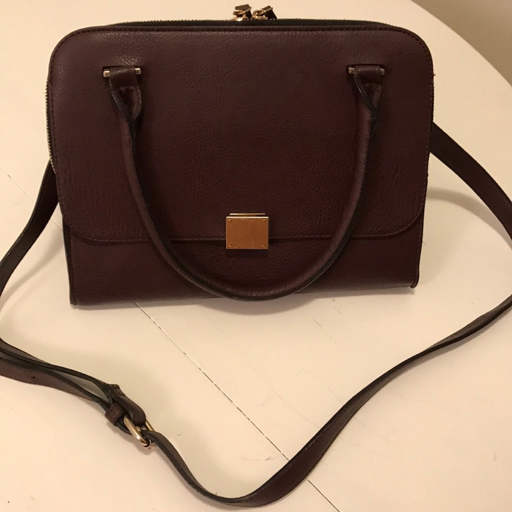 Burgundy square purse