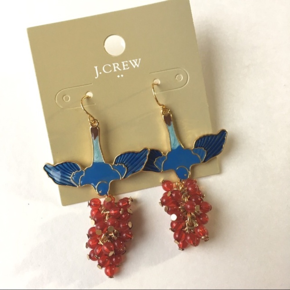 Jcrew bird and berry statement earrings - Picture 2 of 6