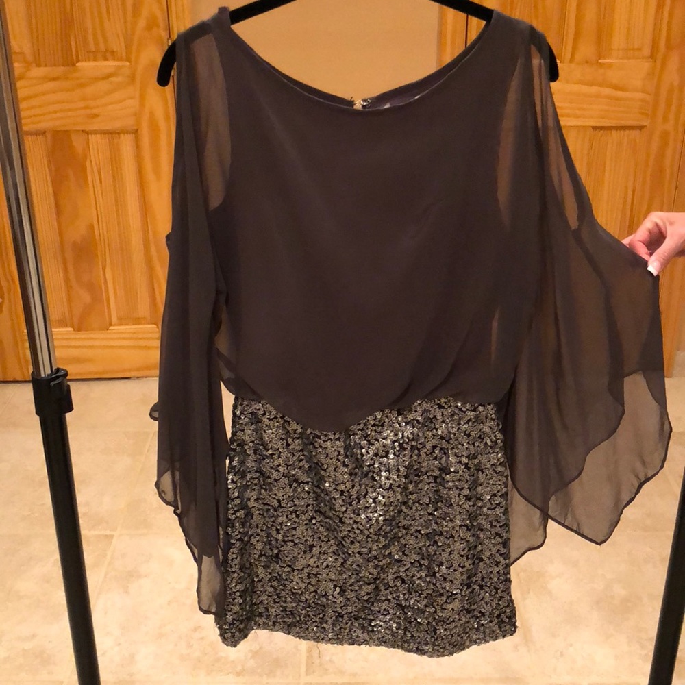 Gray sequin dress