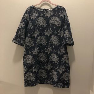 Denim floral dress