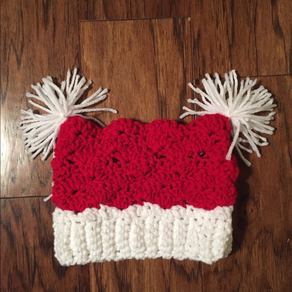 Handmade crocheted Santa hat
