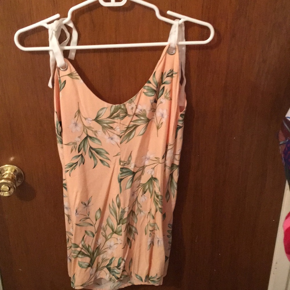 Peach floral romper