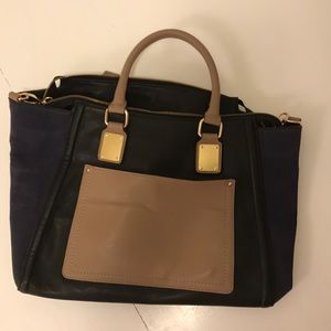 Tan, black, and Navy cross body/shoulder/arm bag