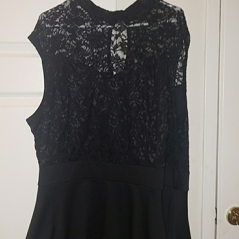 Black lace and peplum dress