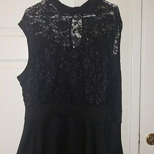 Black lace and peplum dress