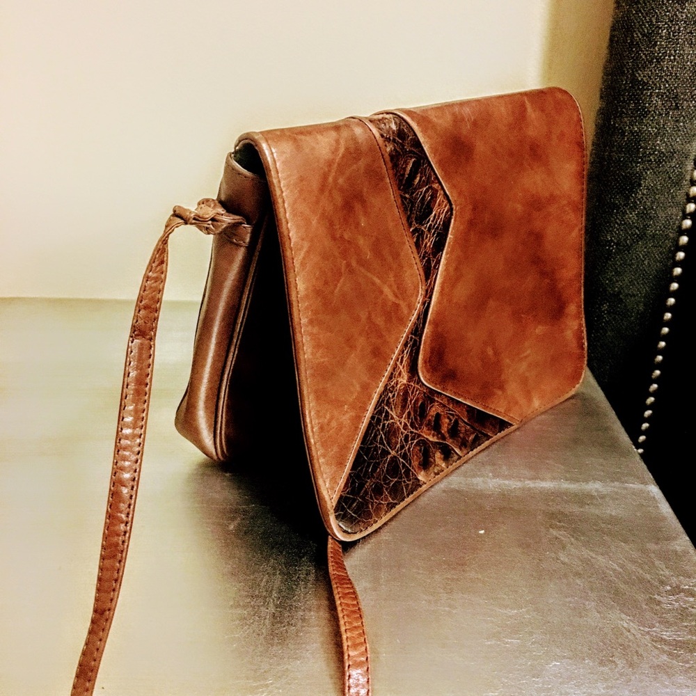 Brown leather purse