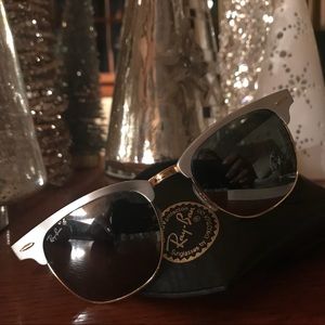 Silver Ray Ban Clubmaster Sunglasses