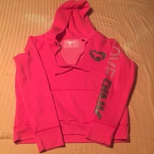 PINK scoop neck hoodie size L