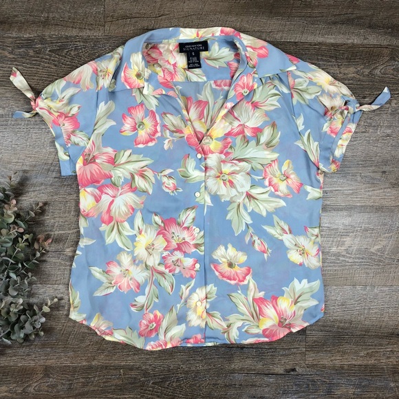 Jones New York Signature Button Down Top - Picture 2 of 6