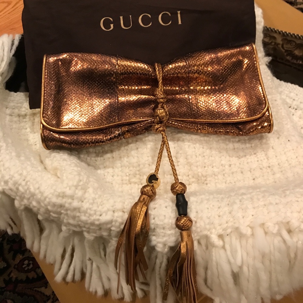 Gucci Python  skin clutch