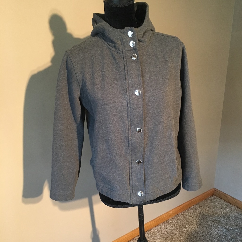 Fun Ralph Lauren button up gray hoodie sz PL