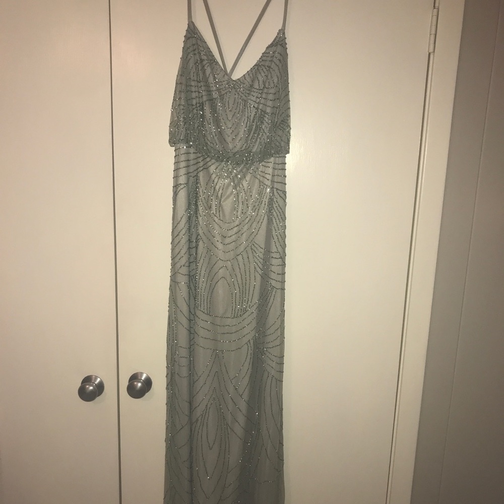 Adrianna Papell mint beaded dress sz 8!