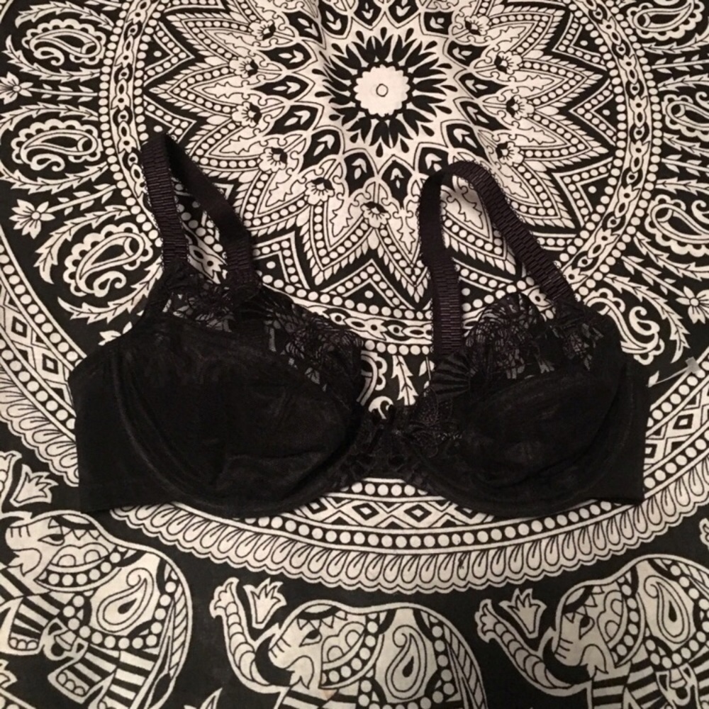 Panache 30D unlined black lace Loretta Bra