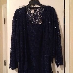 2 piece navy formal dress