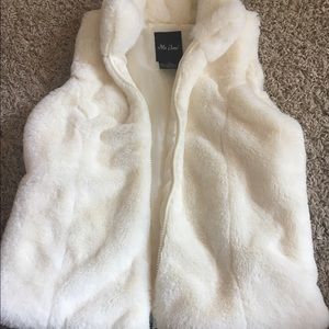 Faux Fur White Vest