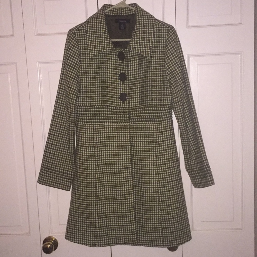Green tweed peacoat. No stains no rips.