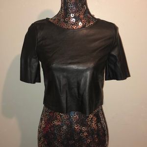 Pleather crop top