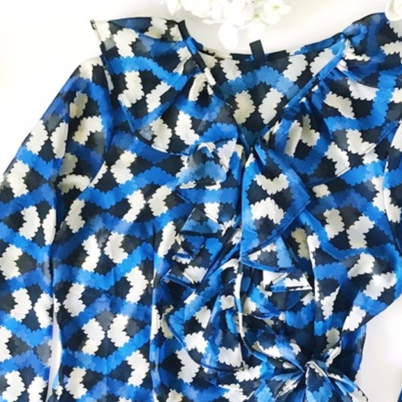 Lapis Long Sleeve Sheer Wrap Shirt - Picture 3 of 3