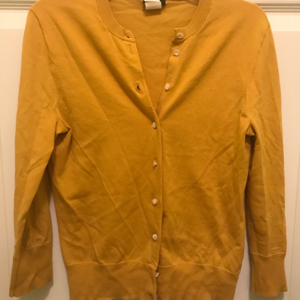 J Crew Mustard Cardigan