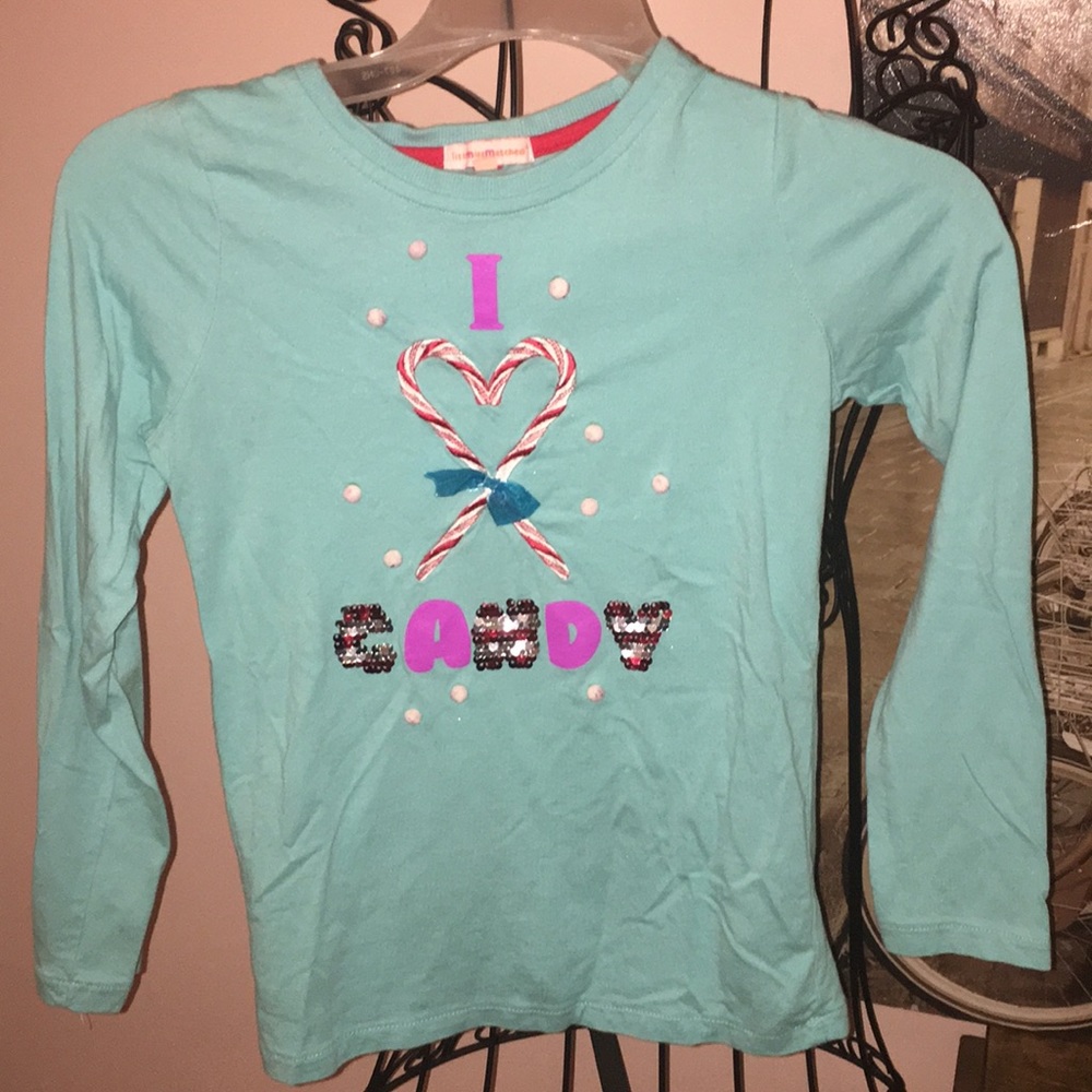 LittleMissMatched I ❤️candy top size 10 aqua color