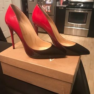 Christian Louboutin Red-Black ombré heels