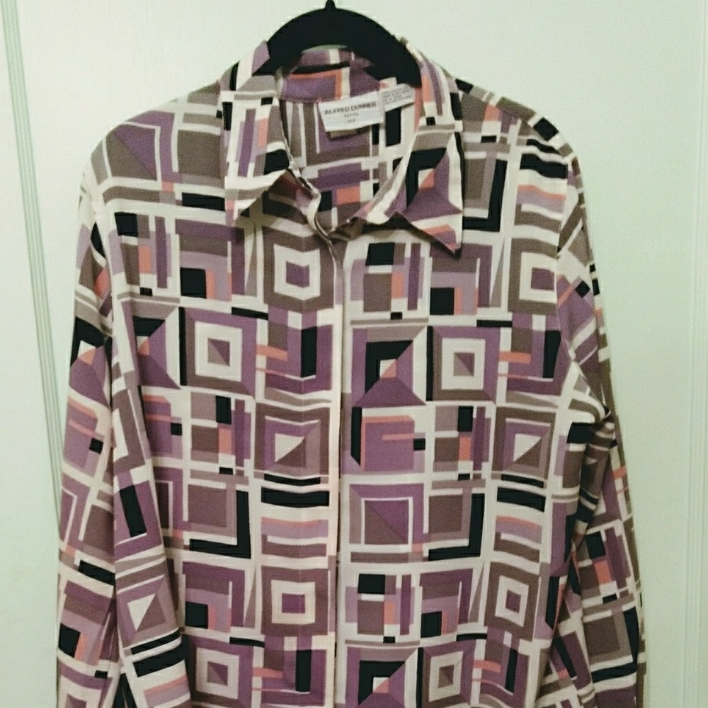 Alfred Dunner Petite Geometic Desgn Blouse