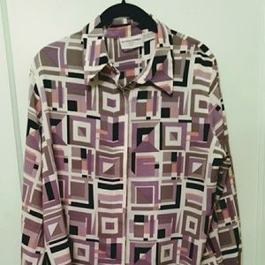 Alfred Dunner Petite Geometic Desgn Blouse