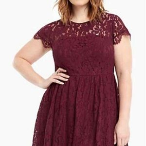 torrid burgundy lace dress