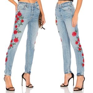 GRLFRND Embroidered Karolina High-Rise Skinny Jean