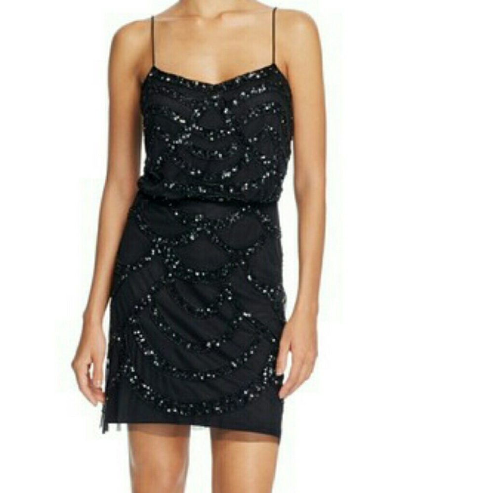 💋Adrianna papell black beaded dress